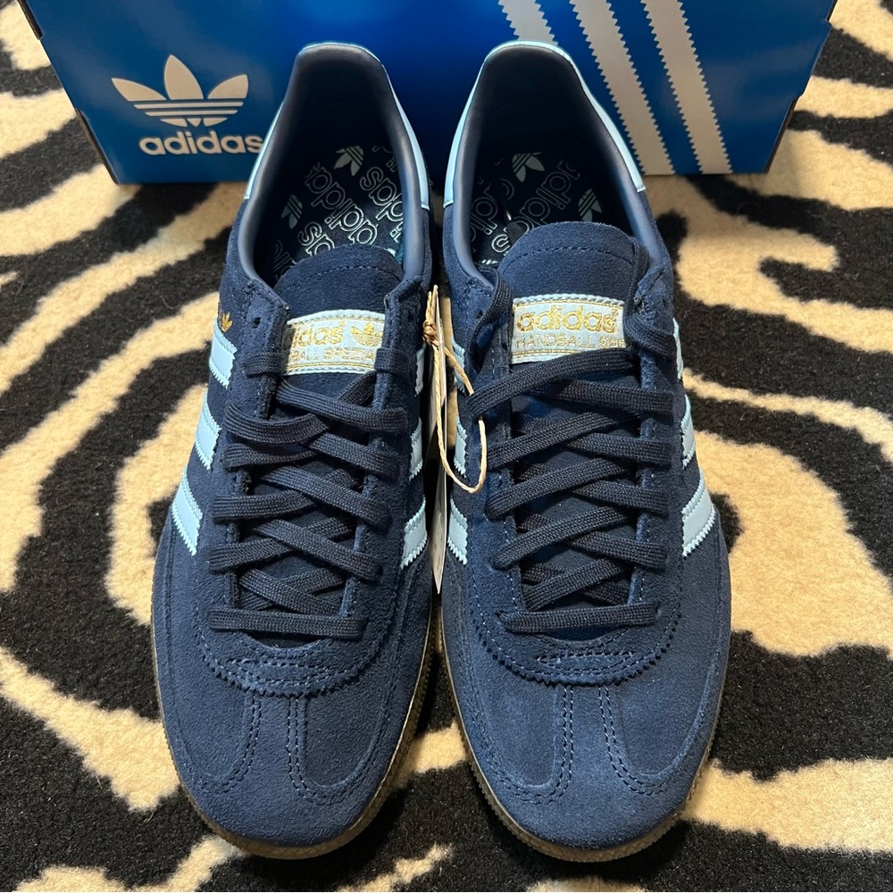 Adidas Handball Spezial Shoes Collegiate Navy Clear Sky Size Youth 5.5/Women 6.5 - Picture 11 of 16
